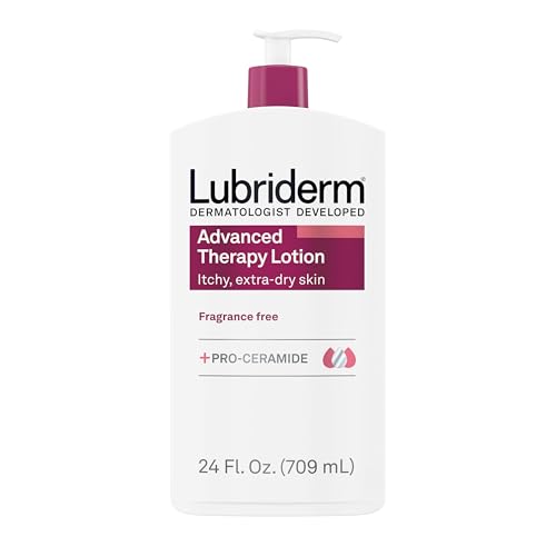 Lubriderm Advanced Therapy Fragrance Free Moisturizing Hand & Body Lotion + Pro-Ceramide with Vitamins E & Pro-Vitamin B5, Intense Hydration for Itchy, Extra Dry Skin, Non-Greasy, 24 fl. oz